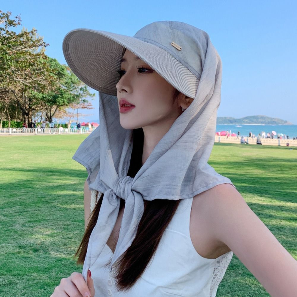 Mũ trùm đầu SENRTY Mũ bóng chày, Mũ chống nắng mùa hè in họa tiết phong cách Hàn Quốc, Khăn quàng cổ rộng vành nhẹ Khăn quàng cổ Bảo vệ cổ Mũ bóng chày đường phố
