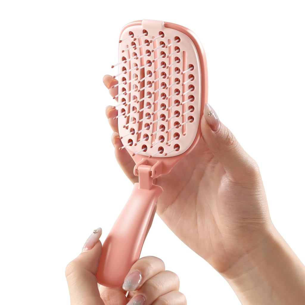 Bàn chải tóc có thể gập lại du lịch, Bàn chải tóc bỏ túi di động tự làm sạch cho tóc mỏng dày, Tóc khô tốc độ thông hơi cho nam giới Phụ nữ Trẻ em Dày mỏng xoăn thẳng Tóc khô ướt