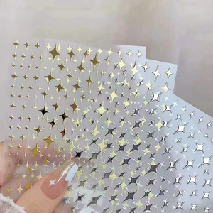 【Roshy】phụ kiện trang trí móng tay hình ngôi sao vàng bạc. hình dán móng tay 3D Hình dán móng tay hình ngôi sao