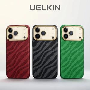 Ốp Lưng UELKIN Họa Tiết Aramid Cho iPhone 17 Pro Max - Chống Sốc 3M Chuẩn Quân Sự, Viền Lens Nhôm Magnetic