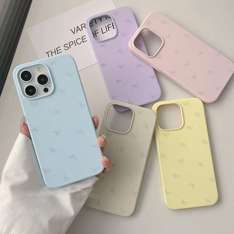Cổ tích bow gạo nếp vỏ phù hợp với 17promax điện thoại vỏ 1615141312 dễ thương chống