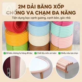 Bảo vệ cạnh xốp an toàn cho bé 2M Chống va chạm NBR Đệm dải tường Bàn gương bảo vệ góc