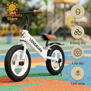 Trẻ em Cân Bằng Xe Đạp Khung Thép Carbon 360 Quay Tay Lái Ghế Có Thể Điều Chỉnh Bánh Xe Xốp