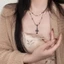Mặt Dây Chuyền Choker Phong Cách Hồng Kông, Đá Quý Sáng Bóng, Phụ Kiện Thời Trang Đặc Biệt