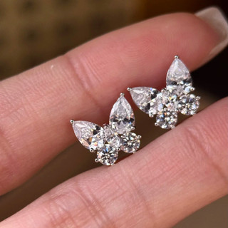 Châu Âu Mỹ ins Phong Cách Mới Siêu Nhấp Nháy Bông Tai Bướm Zircon Nữ