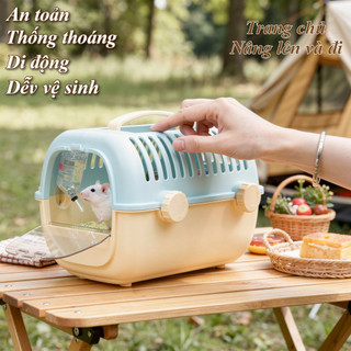 Di Động Thú Cưng Lồng Trong Suốt Thông Gió Dễ Dàng Làm Sạch Hamster Thỏ Chuột Lang Du Lịch