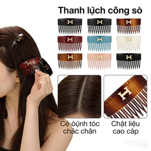 Kẹp tóc cài lược tối giản chữ H, thiết kế thanh lịch không lỗi mốt, phụ kiện tóc nữ phong cách Hàn Quốc