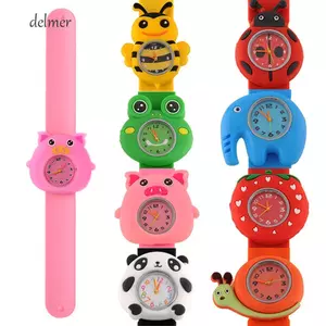 Đồng hồ DELMER Động vật cho bé gái Đồng hồ đeo tay thạch anh hoạt hình 3D