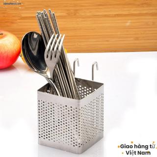 [Giao hàng từ Việt Nam] Hộp đựng đũa bằng thép không gỉ IDEANEST Loại treo Hộp lưu trữ Phụ kiện nhà bếp Máy sấy dao kéo Kệ thoát nước