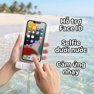 Túi đựng điện thoại chống nước IPX8 Clear Touch Sensitive Face ID Vân tay Hộp đựng lặn biển