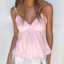 Áo vest babydoll phong cách Y2K dành cho nữ với ren dễ thương, dây vai mỏng và cổ chữ V, dáng xòe nhẹ