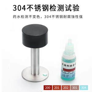 Doorstop Đen Thép Không Gỉ 304 Chắc Chắn Đục Lỗ Khóa Vân Tay Sử Dụng Kép Chống Va Chạm Cao Su Chống Trộm Làm