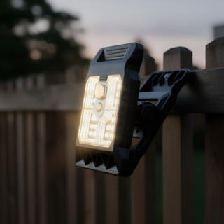 Cảm Biến Chuyển Động Năng Lượng Mặt Trời Kẹp Đèn LED Trắng Ấm IP65 Sân Vườn Ban Công Sân Ngoài Trời ABS