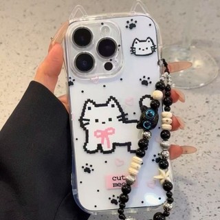 Ốp lưng IPhone 17 16 15 14 13 12 11 Pro Max XRXSMax 78 Plus Dễ thương trắng mèo trường hợp điện thoại