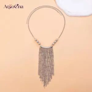 AqToCna Hợp Kim Thời Trang Handmade Hạt Nelace Với sel Mặt Dây Chuyền Phóng Đại Cá Tính Chất Lượng Cao Vintage Trang Sức Phụ Kiện Quà Tặng AqToCna