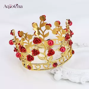 AqToCna Sang Trọng Hoa Vương Miện Nhỏ Tiaras Cho Búp Bê Diadem Bé Gái Sinh Nhật Cô Dâu Cưới Tóc Trang Sức Prom Thái Bánh Topper Đồ Trang Trí AqToCna