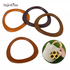 AqToCna Túi Gỗ Tay Cầm Diy D Hình Túi Tay Cầm Thay Thế Túi Tote Tay Cầm Cổ Điển Ví Tay Cầm Dây Gỗ Túi Phụ Kiện AqToCna