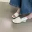 TT Phong Cách Hàn Quốc Mũi Vuông Flip-Flops Nữ 2026 Thời Trang Mùa Hè Da Báo In Chấm Bi Xếp Ly Bề Mặt Nêm Gót Giày Sandal Slipp