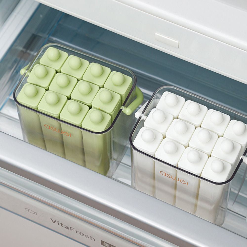 Khuôn Popsicle cũ YICA, Khay đựng đá thanh dài di động bằng silicon, Bền có nắp Khuôn làm kem đông lạnh cho tủ đông