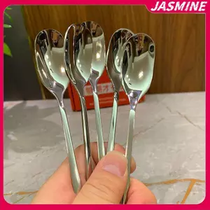 JASMINE Thìa Inox Tay Cầm Dài Thìa Khuấy Hộ Gia Đình Thìa Trà Sữa Thìa Cà Phê Dụng Cụ Desseert Nhà Hàng Cung Cấp JASMINE