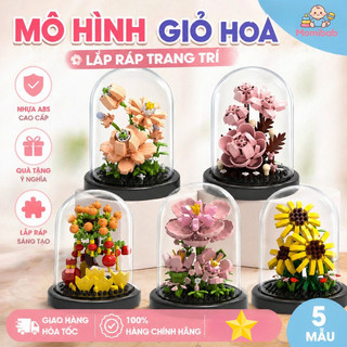 Lắp ráp hoa bất tử – Hoa hướng dương, hạt nhỏ kim cương, mô hình để bàn – Quà tặng Thất tịch, trang trí, có đế + vỏ bụi