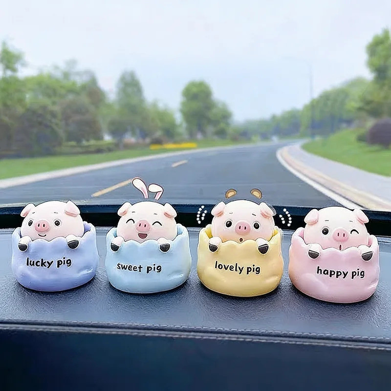 Nốt Lợn Hình Lắc Đầu Nhựa Hoạt Hình Bảng Điều Khiển Ô Tô Trang Trí Sáng Tạo Chữa Bệnh Trang Trí Nội Thất Cho Gia Đình Để Bàn Phòng
