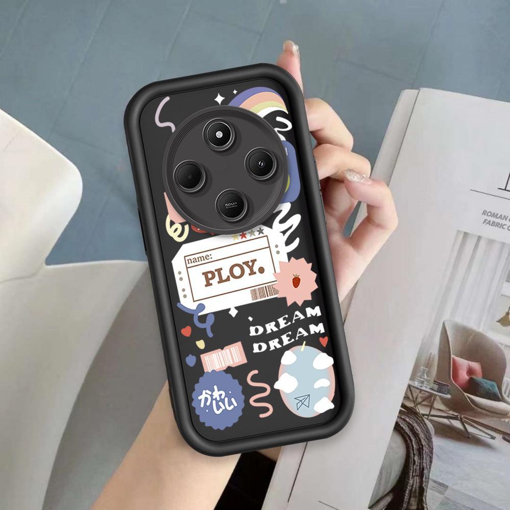 Ốp Lưng Cho Redmi 14C POCO C75 A4 Hoạt Hình Silicon Mềm Vỏ Điện Thoại TPU Nhãn Nụ Cười Hoa Thiên Thần Mắt Chống Sốc Ốp Lưng