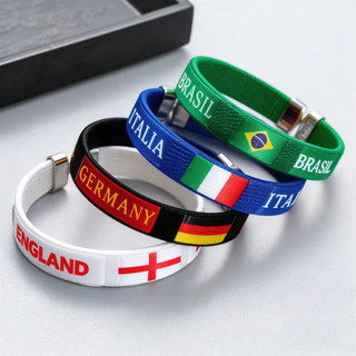 2026 Meijiamo World Cup Đội tuyển quốc gia Quạt đá Vòng tay Ngoại vi Quà tặng nhỏ Lưu niệm Sợi dệt OHYU