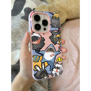 Ốp Lưng IPhone 17 13 16 11 15 14 12 Pro Max 7 8Plus XR X Cặp Đôi Cá Mập Mèo Thỏ Ngộ Nghĩnh Mới 2 Trong 1 Bìa Mềm