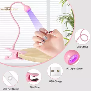TRTR Móng Tay LED UV Đèn Để Sấy Gel Móng Tay Ba Lan Kẹp Bàn Linh Hoạt Mini Di Động USB Đèn Móng Tay Máy Sấy Đèn UV Cho Làm Móng Tay Salon VN