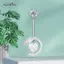 AqToCna Thời Trang Hình Rắn Bụng Nút Nhẫn Dành Cho Nữ Sáng Bóng Pha Lê Zircon Bụng Nhẫn Rốn Xuyên Cơ Thể Phụ Kiện Trang Sức AqToCna