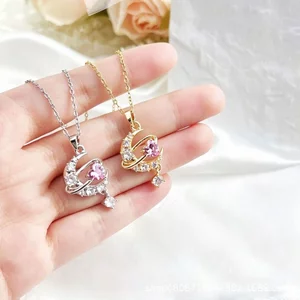 Đơn Giản Thời Trang Đồng dát Zircon Vòng Cổ Nữ Phong Cách Hàn Quốc Cao Cấp Ánh Sáng Sang Trọng Sang Trọng Sang Trọng Phù Hợp Với Người