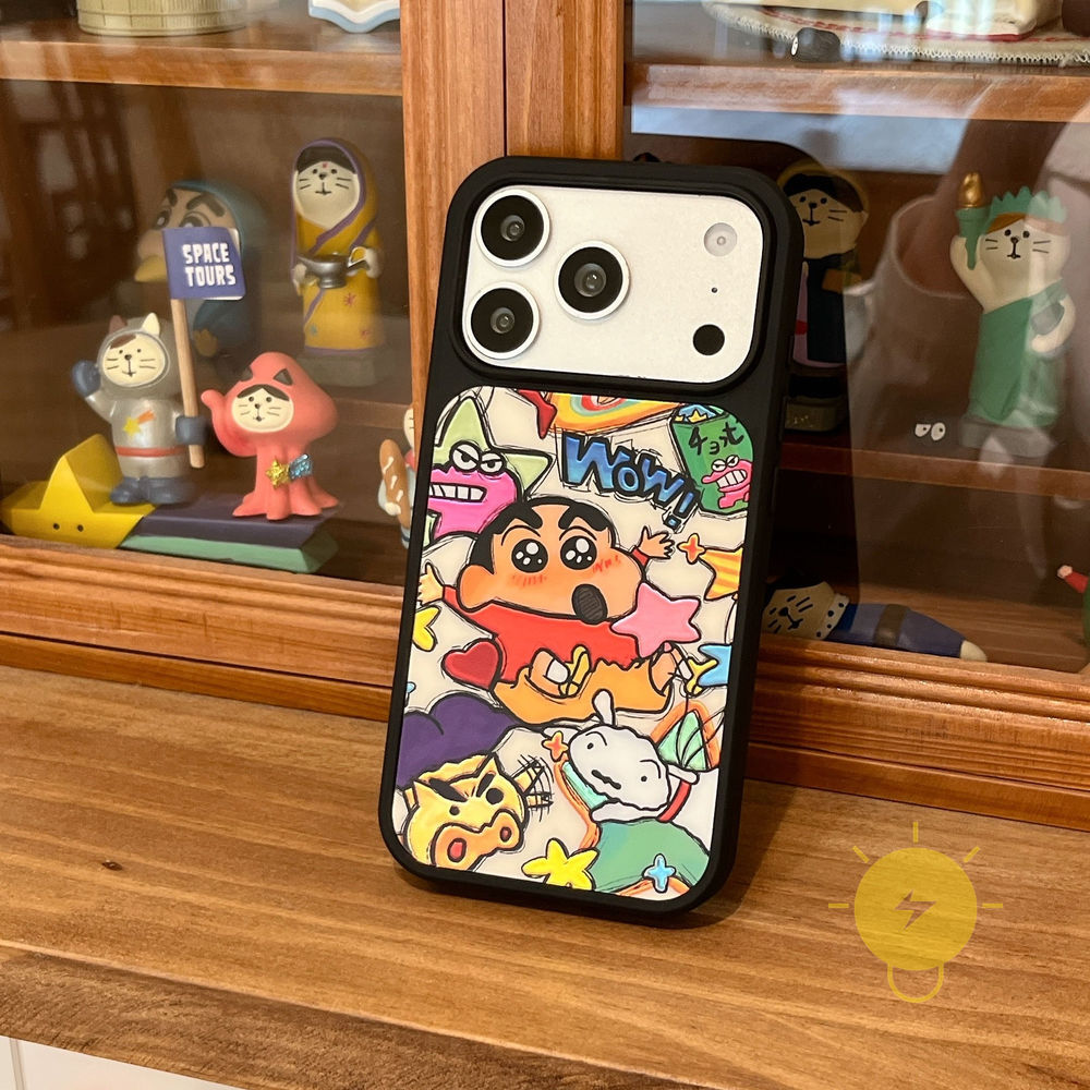 Phone Case For iPhone 17 Pro Max 16 15 14 13 TPU Cartoon Gilding Aesthetic Korean Cute