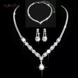 AqToCna Nữ Thời Trang Móng Vuốt Dây Xích Cắt Nelace Bông Tai Bộ Trang Sức Cô Dâu Trang Sức Trang Sức Tiệc Cưới Ngày Lễ Quà Tặng AqToCna