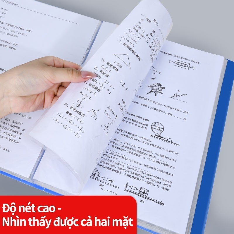 Bộ File Lá A4 Trong Suốt Giá Tốt - Tệp Đựng Hồ Sơ 20/30/40/60 Trang Chống Nước, Bảo Quản Giấy Tờ