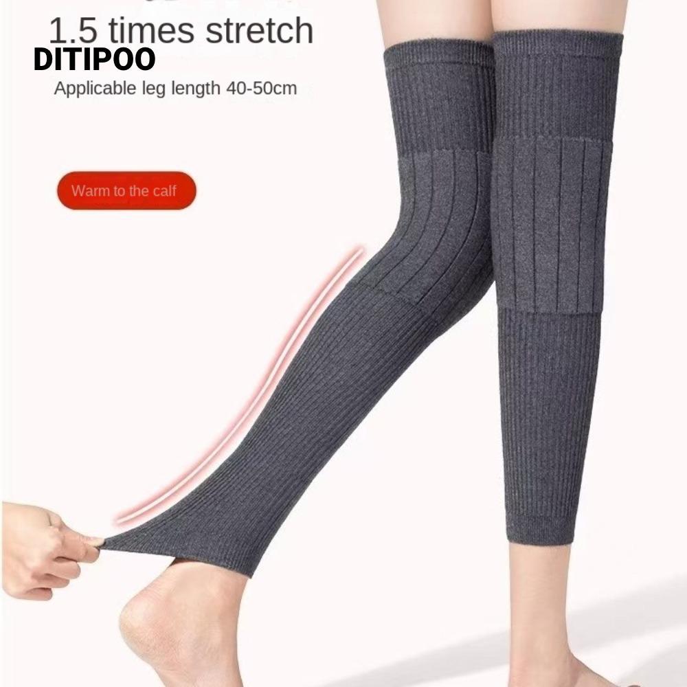 Bộ giữ ấm chân DITIPOO, Tấm bảo vệ đầu gối màu đen / xám, Chất lượng cao KneeCap Cashmere Len ấm đầu gối