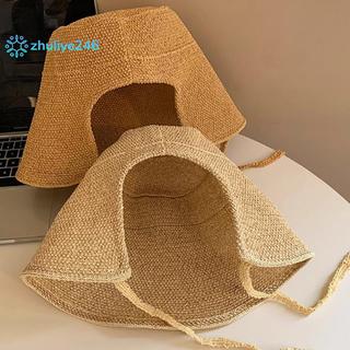 < zhuliye246 > Vải Lanh Ống Hút Nành Cho Nữ Mũ Chống Nắng Nơ Mũ Đi Biển Lớn Vành Rộng Cloche Mũ Chapeau Femme Ren Ngoài Trời Mùa Hè Đẹp