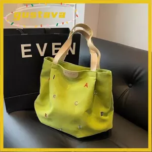Túi Tote sinh viên GUSTAVA, Túi đeo vai nhẹ bằng vải Canvas, Túi xách nữ thêu chữ cỡ lớn thanh lịch dành cho nữ