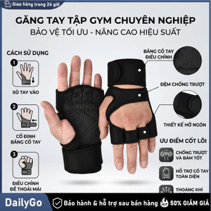 Găng tay tập gym hở ngón nam nữ cao cấp chính hãng Chống trượt, cầm chắc tay,Chất liệu Silicon