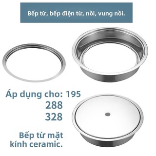 Thép không gỉ Lẩu Vòng Bếp Cảm Ứng Chìm Vòng Thép Vuông Tròn Có Nắp Lẩu Bàn Làm Đầy Lỗ Bếp Cảm Ứng Nồi Vòng GV6Y