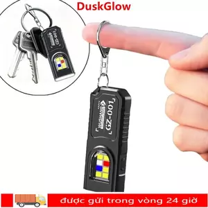Đèn pin móc khóa DUSKGLOW, Đèn pin sáng cao đa chức năng có COB, Đèn xanh đỏ Mini USB Đèn làm việc chống rơi Sử dụng khẩn cấp