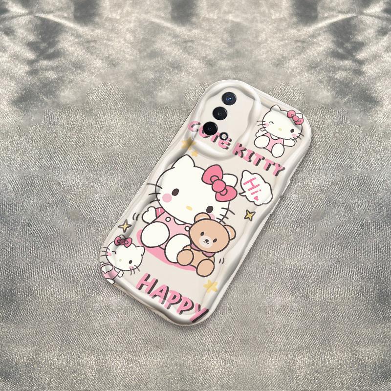 Thích hợp cho OPPO A74 A95 F19 F19S Reno 6 Lite 4G Bảo vệ 3D TPU mềm Kitty Rilakkuma Vỏ điện thoại chống sốc
