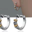 Tính khí cổ điển phong cách Trung Quốc mới 925 mạ bạc hai tông màu hoa văn cá tính và đa năng bông tai nam