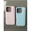 Ốp lưng da PU chống sốc họa tiết chấm bi pastel mềm êm bảo vệ cho iPhone12/13/14/15ProMax