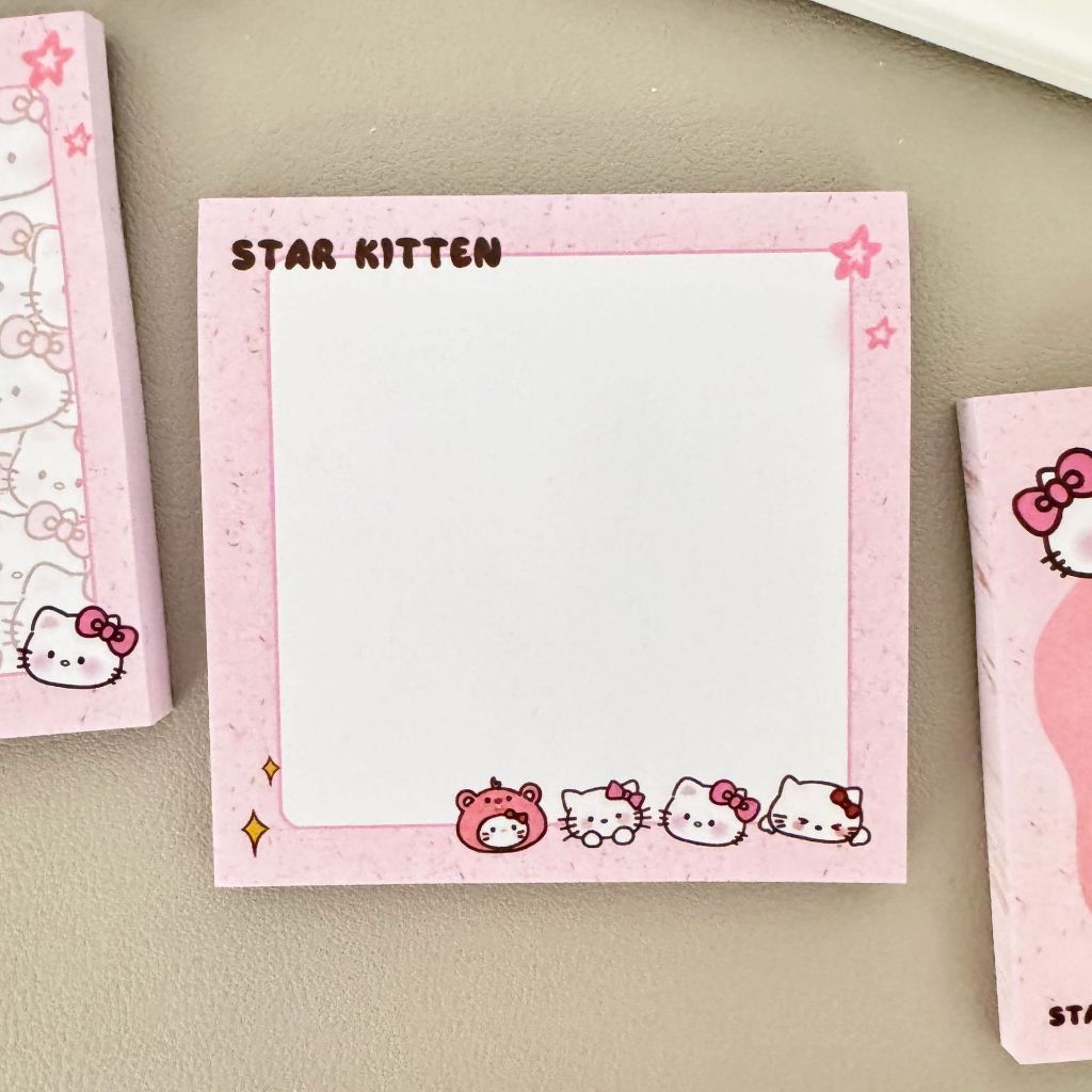 Giấy note ghi chú 50 tờ kích thước 8x8cm hinh Hello Kitty siêu xinh MUNSTORE NOTEKI055