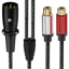 Cáp âm thanh tháo chữ Y siêu mềm XLR Male sang Dual RCA Female, 0,3 / 2 / 3 / 5 mét, dành cho loa, micrô, Bộ khuếch đại, Dây chuyển đổi âm thanh XLR 3 chân sang 2 * RCA