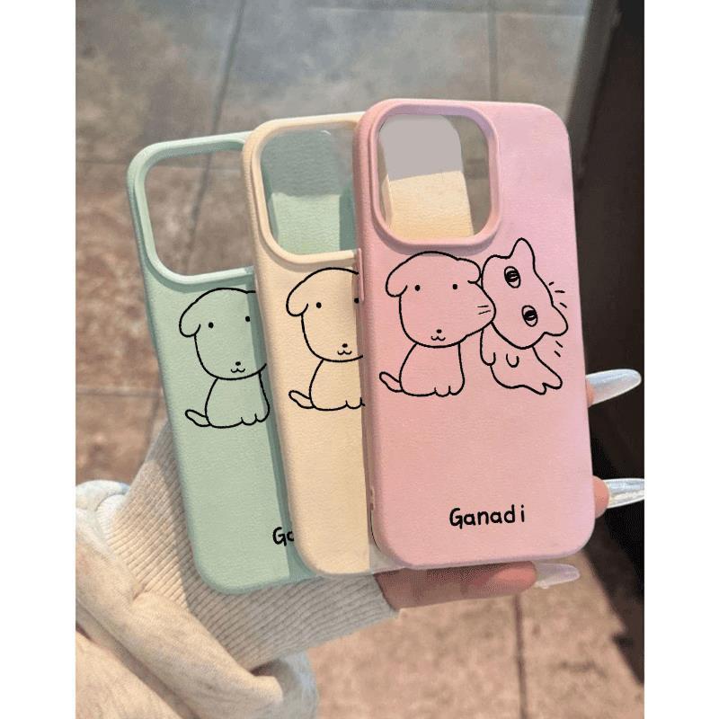 Chó trắng đơn giảnVân dâu áp dụng cho vỏ điện tgioại iPhone 15/16/17/11/12/13/14