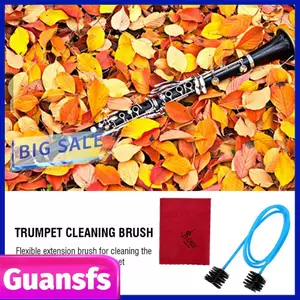 Guansfs Bộ làm sạch kèn Trumpet 4 mảnh Bàn chải ống ngậm Van vải linh hoạt