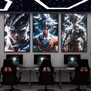 Dragon Ball Saiyan Goku Anime Không Khung Vải Chống Thấm Nước Tranh Core, Phim Hoạt Hình Tường Bức Tranh Tường Trang Trí Cho Internet Cafe Nam Thể Thao Điện Tử Phòng Ngủ
