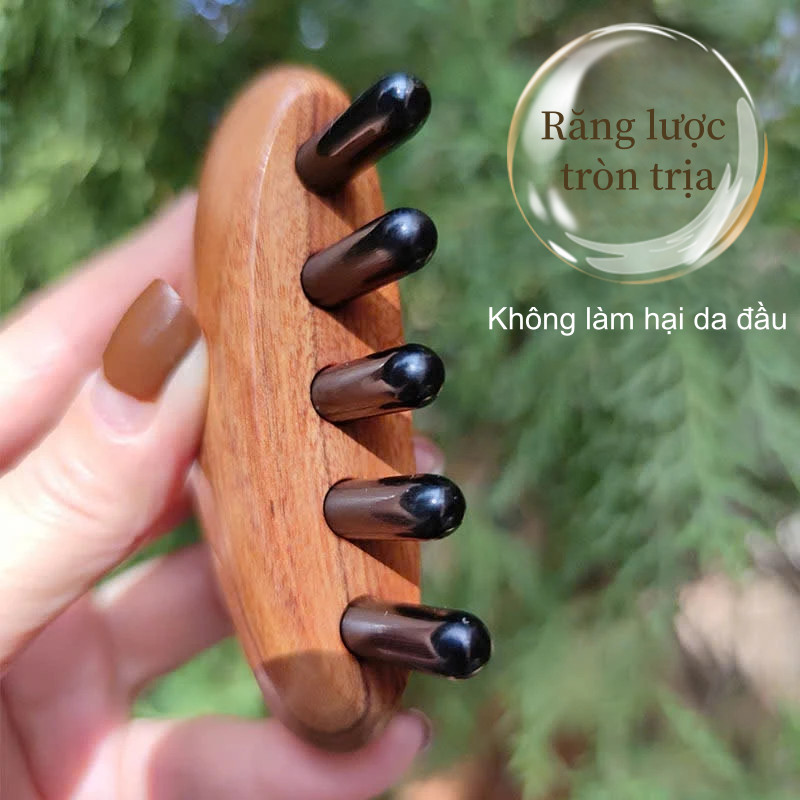 Lược Gỗ Đàn Hương Hình Đám Mây – Massage Da Đầu, Khai Thông Kinh Lạc, Làm Mượt Tóc, Trị Liệu Tại Nhà, Tiện Lợi Mang Theo